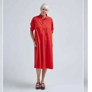 Labo.Art Clara popover poplin cotton midi dress lagenlook oversized Italy 1